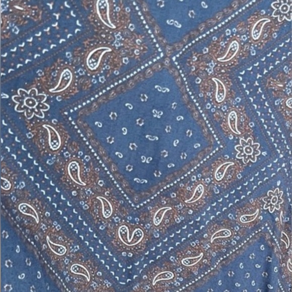 JAPNA Bandana Jumpsuit Paisley Boho Vintage Smocked Pant Coastal ANTHROPOLOGIE S - Picture 6 of 6